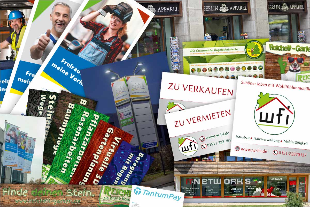 Firmenschilder + Werbebanner der Werbeagentur für Kißlegg und Leutkirch im Allgäu
